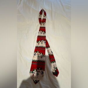 Festive Musical Christmas-themed necktie featuring a snowman design 100% silk